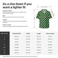 thumbnail image 4 of KLL Green Argyle Plaid Print Men's Shirt Short Sleeve Button Down Summer Cuba Beach Shirts- Small, 4 of 5