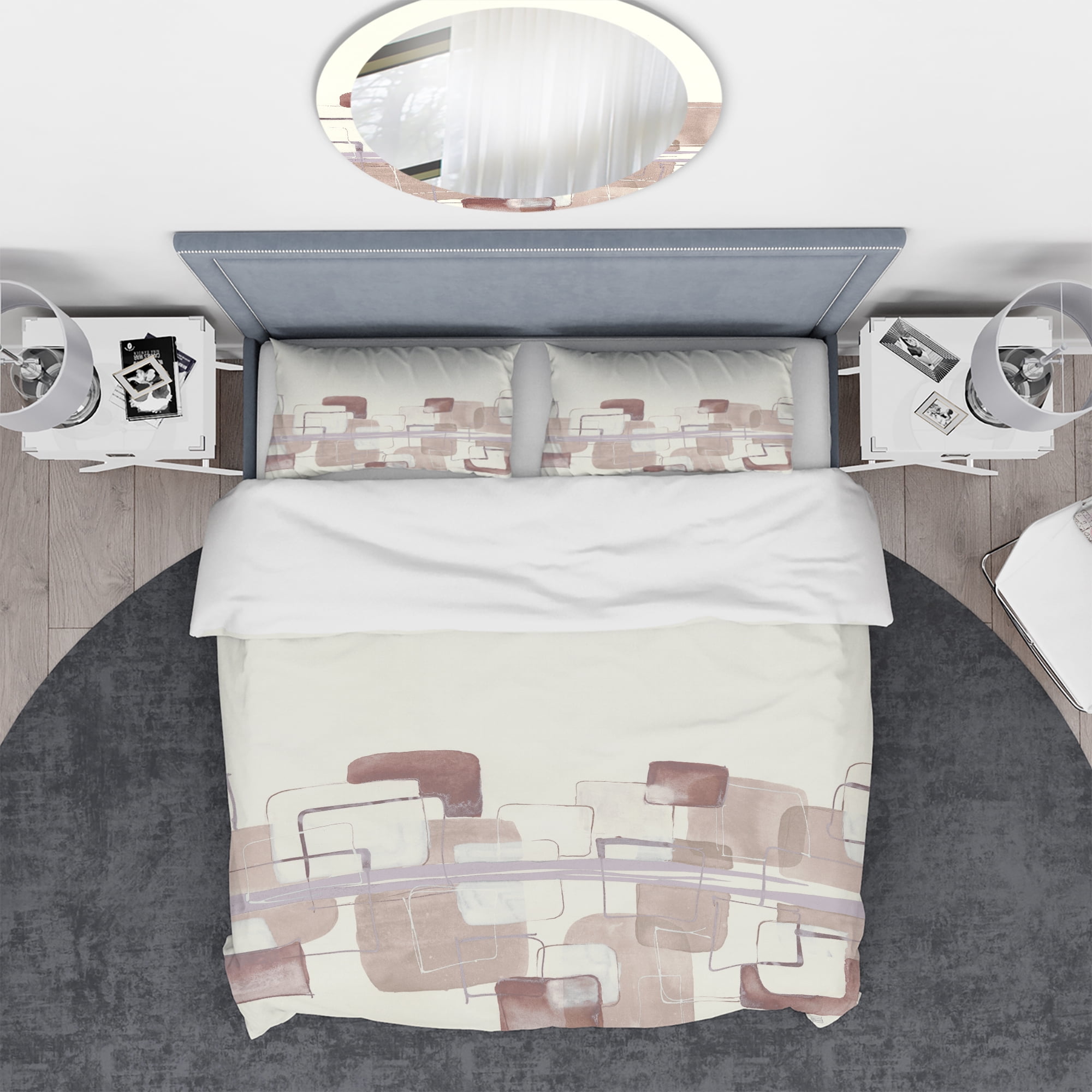 Designart 'Watercolor Minimal Boxes I' Geometric Duvet Cover Set