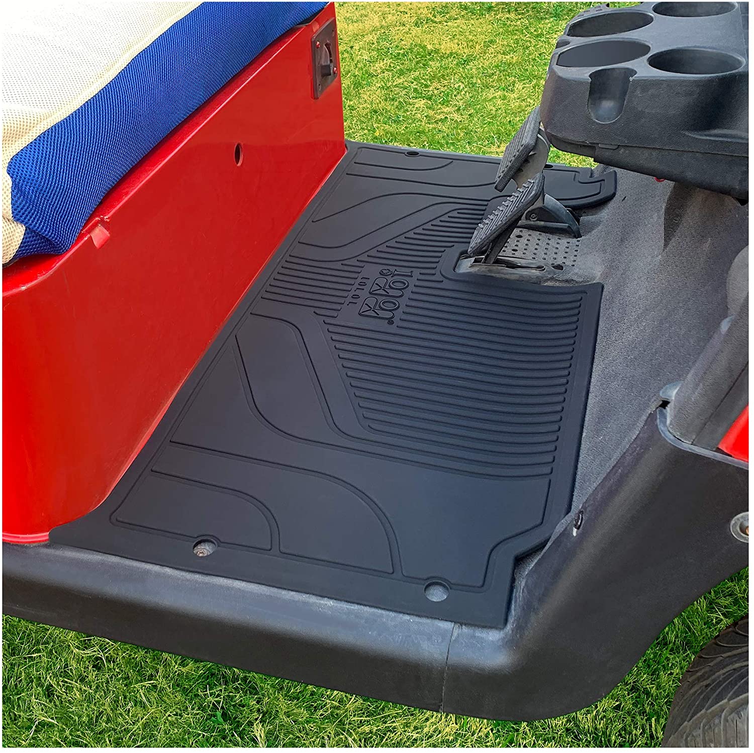 10L0L Golf Cart Floor Mat for EZGO RXV, OnePiece Design Silica Gel Mat