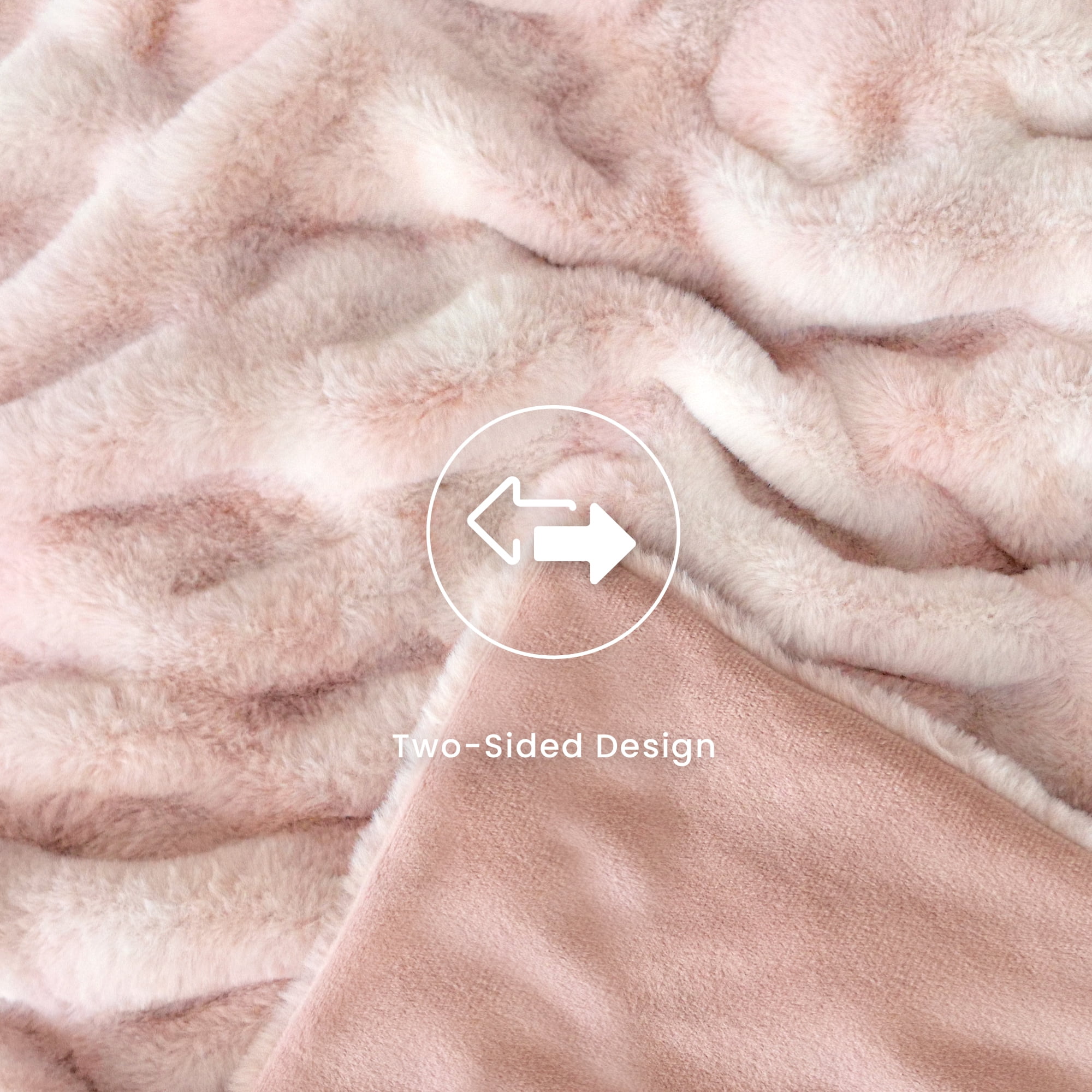 Blunique Faux Rabbit Fur Blankets and Throws Soft Cozy Throw Blanket Home Decor for Couch, Bed, Travel, 50x60 in,Pink