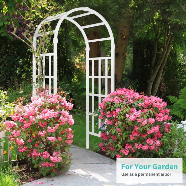 Ktaxon 86'' Backyard Outdoor Vinyl Garden Arbor Arch, Rose Trellis