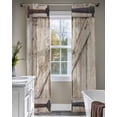 thumbnail image 4 of Farmhouse Wood Grain Sheer Curtains 84 Inch Length 2 Panels Set for Living Room/Bedroom, Vintage Country Barn Gate Brown Kitchen Curtains Grommet Semi-Sheer Curtains Window Treatments 52"x84"x2, 4 of 7