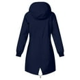 thumbnail image 5 of YDFCWXW Waterproof Windbreaker Jacket for Women - Hooded Lightweight Rain Jacket with Striped Lining for Hiking, Travel & Outdoor Sports (Blue, 3XL), 5 of 7