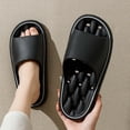 thumbnail image 2 of Slippers for Women,Couple Women Men Solid Shower Room Home Non Breathable Massage Soft Sole Slipper Comfortable Flat Shoes,Womens Slippers,Black,9, 2 of 5