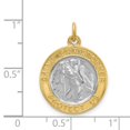 thumbnail image 2 of 925 Sterling Silver Hollow Polished and Gold Plated Satin St. Christopher Medal Pendant Necklace 25x18mm Wide Pendant fo, 2 of 2