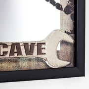 American Art Decor Man Cave Framed Printed Accent Mirror for Man Cave, Bar, Garage (13 H x 15 L)