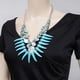 thumbnail image 2 of Gargantilla Collar Colgante de Cadena Monedas Estados Babero Color Turquesa Grueso, 2 of 8