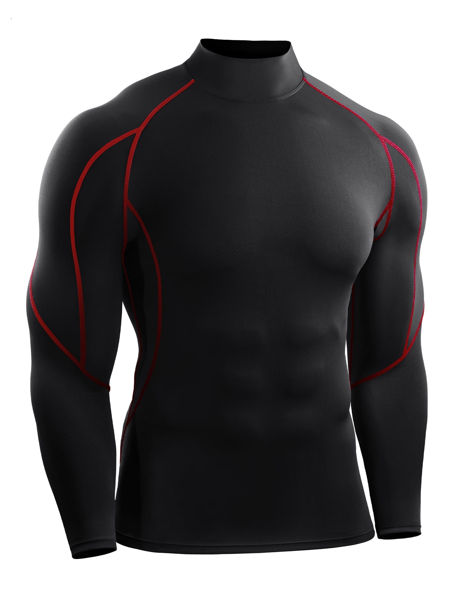 Men's Pro Performance Compression Shirt Long Sleeve Base Layer Thermal Top Mock 