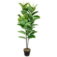 thumbnail image 2 of Northlight Artificial Potted Rubber Plant - 51", 2 of 8