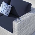 thumbnail image 5 of Lounge Loveseat Sofa, Rattan, Wicker, Light Grey Gray Blue Navy, Modern Contemporary Urban Design, Outdoor Patio Balcony Cafe Bistro Garden Furniture Hotel Hospitality, 5 of 8