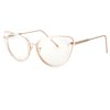 Cat Eye Clear Lens Glasses Metal Gold 50s Vintage Women Retro Eyeglasses