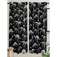 thumbnail image 5 of Halloween Dinosaur Black Living Room Curtains 2 Panel, Funny Dino Skull Boys Girls Children Cafe Window Treatment, Extra Long Farmhouse Bedroom Bathroom Kitchen Curtains Drapes 104"x72", 5 of 6