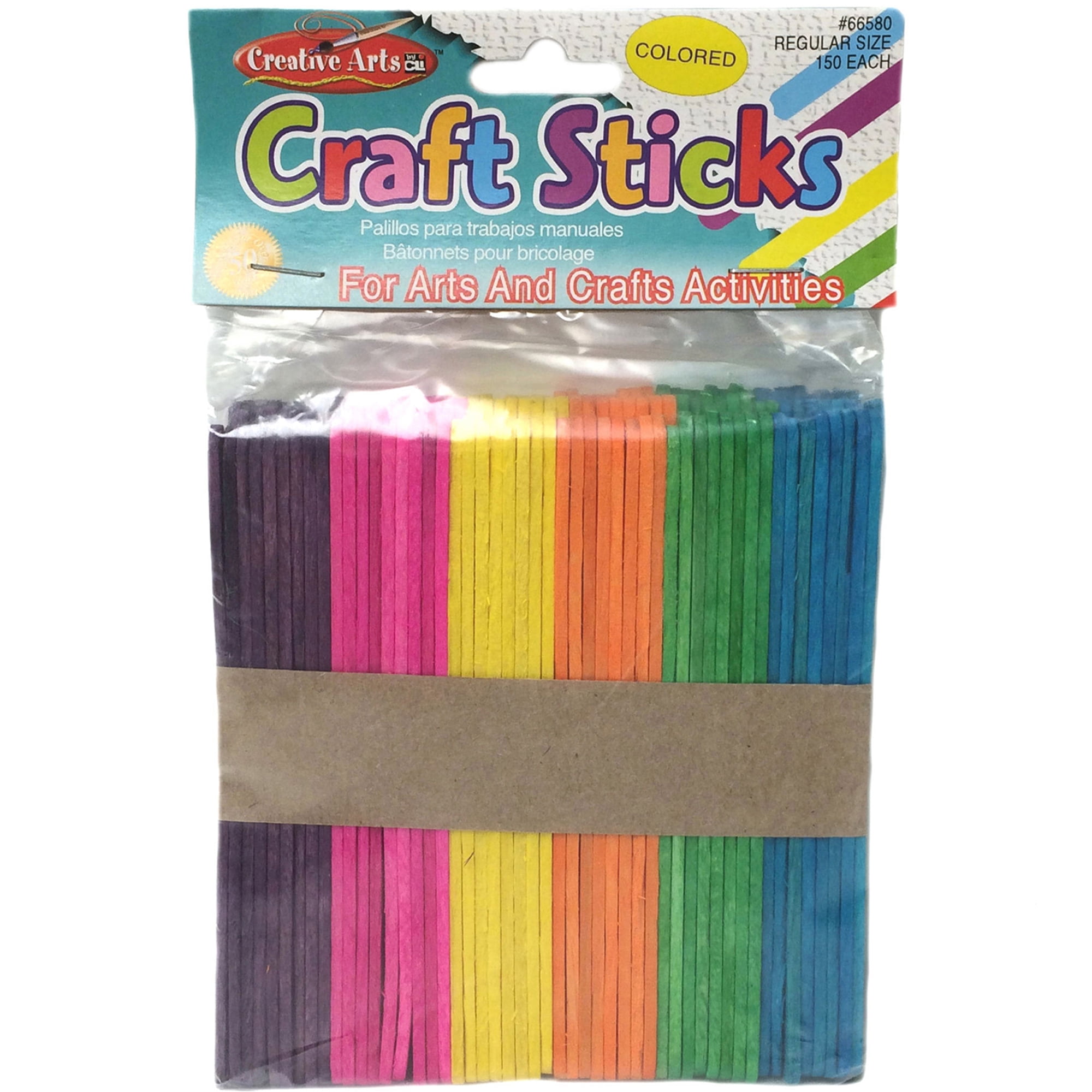 Colored Craft Sticks, 150 Per Pack, 12 Packs