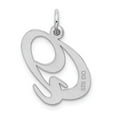 thumbnail image 5 of Auriga Fine Jewelry 925 Sterling Silver Fancy Script Letter Q Initial Charm Pendant for Women (L - 22mm, W - 18mm), 5 of 6