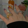 thumbnail image 3 of Anillo ancho irregular de oro con circonitas cúbicas talladas para mujer TUNC Sencillez, 3 of 3
