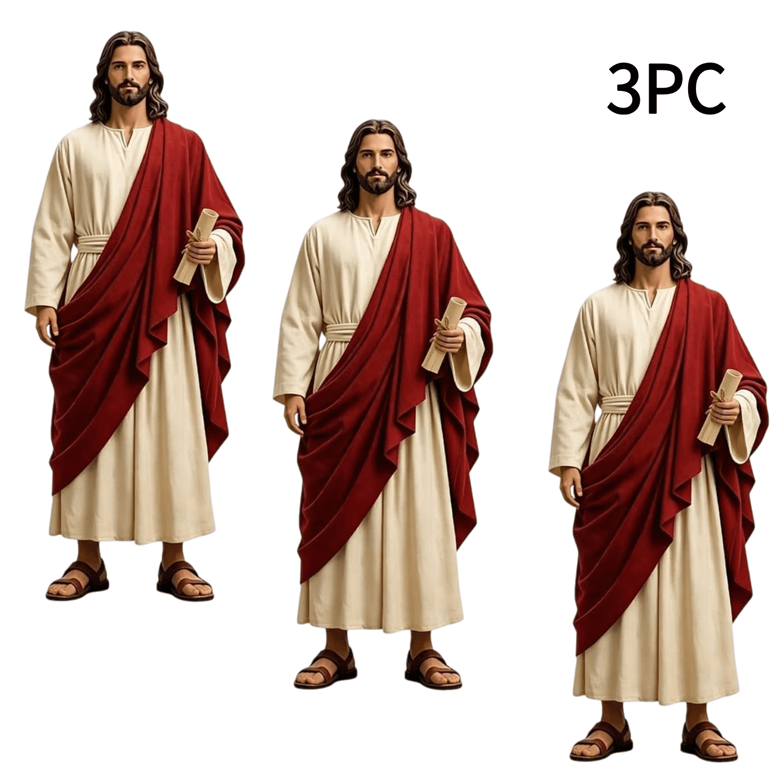 Jesus Figurines 3PC Jesus Collector’s Edition Figure Multicolor Resin Statue Shelves Jesus Statue for Desk Religious Home Decor