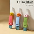 thumbnail image 2 of ZheElen Bottle Cap Brush Milk Cup Cover Cleaning Groove Kitchen Lid Dead Corner Scrubber Rotatable Reusable Tool Sky Blue 1Set, 2 of 6