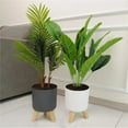 thumbnail image 5 of THHEIC Modern Elevated Plant Pots with Wooden Legs, Mid-Century Floor Standing Flower Pot for Living Room, Bedroom, Indoor Outdoor Decorative Planter with Drainage, 5 of 9