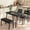 Black, variant on Dining Table Set for 4, Wooden Kitchen Table with Upholstered Bench & 2 Cushion Chairs, Space-Saving Dinette Set for Studio, Kitchen, Dining Room, Apartment(43"x28"x30"), Gray