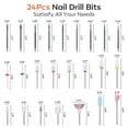 thumbnail image 4 of Modelones 24 Pcs Nail Drill Bit Set, 3/32” Ceramic Diamond Carbide Professional Nail Drill Bits, Acrylic Gel Nail Bit Kit, Cuticle Remover Bits for Acrylic Gel Dip Powder Nail Manicure Pedicure, 4 of 9