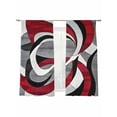 thumbnail image 2 of Black Red Twist Art Sheer Curtains 72 Inches Long 2 Panels Abstract Light Filtering Semi Sheer Window Curtains Drapes for Bedroom Living Room 52"x72", 2 of 7