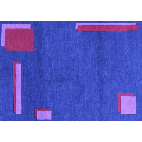 Ahgly Company Indoor Rectangle Abstract Purple Modern Area Rugs, 8' x 10'