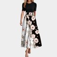 thumbnail image 1 of WILLBEST Vestidos Casuales De Verano Para Mujer 2025, Vestido Largo Cruzado De Manga Corta Con Estampado Floral Y Dobladillo Con Volantes De Patchwork, Vestido De Corte A, 1 of 3