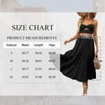 thumbnail image 2 of TEMOFON Midi Pleated Skirts for Women Elastic High Waist with Pockets Maxi A Line Trendy Flowy Dresses Summer Linen Clothing Black XL, 2 of 9