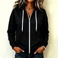 thumbnail image 2 of Sewkxo Womens Zip Up Hoodies Long Sleeve Fall Oversized Sweatshirts Y2K Jacket with Pockets 2026 Fashion Clothes,Black M, 2 of 7
