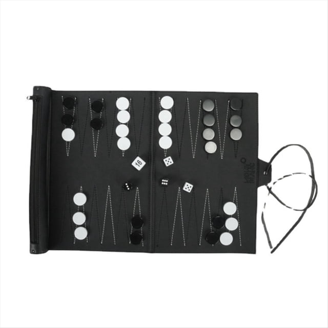 Juegos de Backgammon Enrollables Juego de Mesa de Viaje Portátil para Adultos y Niños Tablero de Ajedrez Clásico Plegable de PU Enrollable