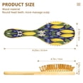 thumbnail image 3 of Wood Paddle Brush with Cushion & Round Hair Brush Lemon Pattern Detangling Brush for All Hair Types, 3 of 7