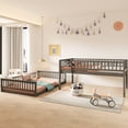 thumbnail image 2 of Gray Full XL over Queen Bunk Bed with Guardrails | Solid Wood Support, Easy Assembly, 2 of 2