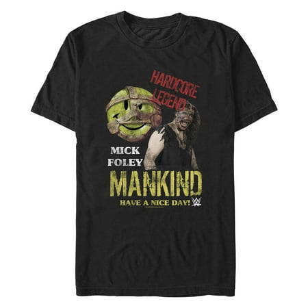 Men's WWE Mick Foley Mankind Have a Nice Day Graphic Tee Black Large