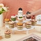thumbnail image 3 of Exhibidor de cupcakes de 3 niveles, elevador de postres semicircular de madera, exhibidor de pasteles de madera blanca con diseño floral, elevador de postres rústico de madera para cupcakes, 3 of 6
