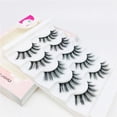 thumbnail image 4 of 5 pares de pestañas postizas de aspecto natural, extensiones de pestañas postizas 3D hechas a mano, gruesas y naturales, pestañas negras reutilizables para maquillaje, 4 of 4