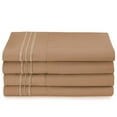 thumbnail image 2 of Clara Clark 5 Piece 1800 Microfiber Collection Bed Sheet Set, Deep Pockets Fitted Sheet, Twin XL, Mocha Brown, 2 of 4