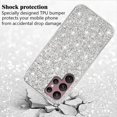 thumbnail image 4 of Compatible with Samsung Galaxy S23 Ultra Case, Glitter Sparkly Samsung S23 Ultra Phone Case with Slim Silicone Shockproof Protective Bumper Cover for Cute Girls Women (Silver), 4 of 14