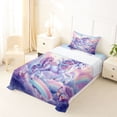 thumbnail image 5 of Erosebridal Rainbow Unicorn Print Twin Sheet Sets,Colorful Blossom Floral Bedding For Girls Kids 3pcs, 5 of 6