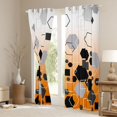thumbnail image 3 of Erosebridal Geometric Honeycomb Square Black Out Curtains For Boys Girls,Gradient Hexagon Curtains Pack of 2 (42x63 Each) For Teens Adults,Black Orange, 3 of 6
