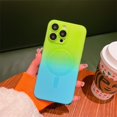 thumbnail image 3 of Carcasa Verde Fluorescente De Lujo De Carga Magnética Mate Lente Proteger La Funda Del Teléfono Para iPhone 14 13 12 11 Pro Max 14Plus Parachoques Suave Degradado Color De Silicona Líquida A Prueba De, 3 of 4