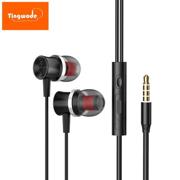 Wired Earbuds 3.5MM Noise-cancelling Headphones with High Sound Quality 1.2 Meter Braided Cord Headset for MP3 CD Player Music Phone Computer Laptop PC Tablet Up to 65% off!