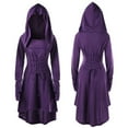 thumbnail image 2 of Costumes pour Femmes Robe Décontractée à Lacets pour Femmes Robe Vintage à Capuche Robe Longue à Bandage Bas Robe Décontractée Cape, 2 of 9