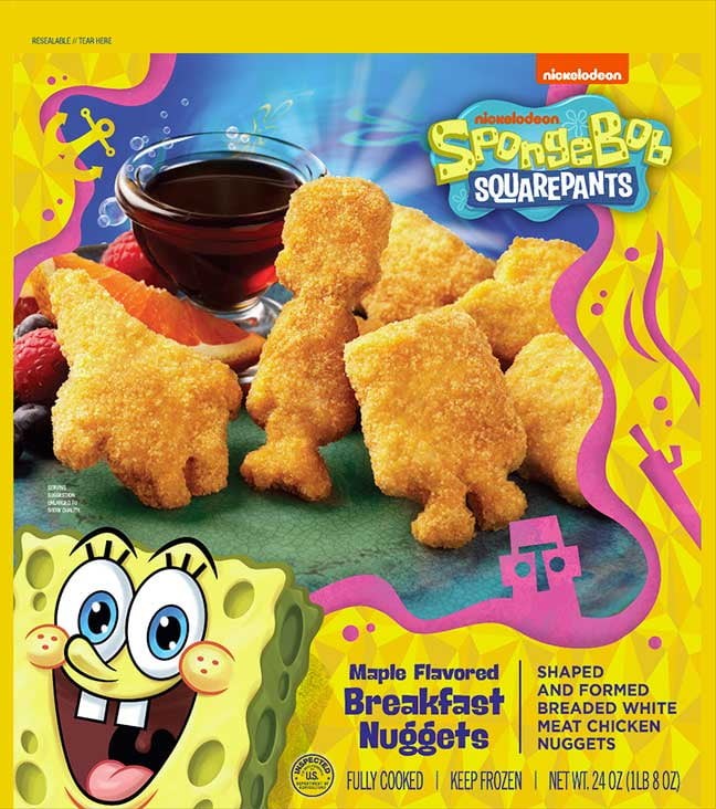 SpongeBob Shaped Breakfast Chicken Nuggets, 24 oz - Walmart.com