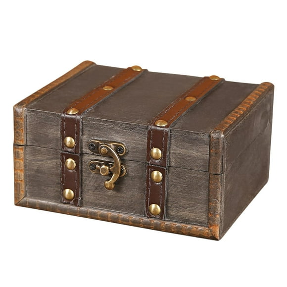 Caja de , cajas decorativas, caja de cerradura de madera portátil retro, caja de almacenamiento, caja de dinero para dinero, juguete,