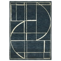 Oriental Weavers Reed Area Rug - RE04B - 5'3" x 7'6" - in Blue/ Ivory - Modern Style, Stain Resistant, Family and Pet Friendly , Bedroom, Office Rug