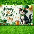 thumbnail image 3 of Green & Gold St. Patrick's Day Banner Character Irish Festival Display Shamrock Pattern Festive Design Clover Themed Backdrop for St. Patrick's Day Party Irish Festival Pub Celebration, 3 of 9