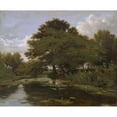 thumbnail image 2 of William Alfred Delamotte 17x15 Black Ornate Wood Framed Double Matted Museum Art Print Titled - On the Isis, Waterperry, Oxfordshire, 2 of 5
