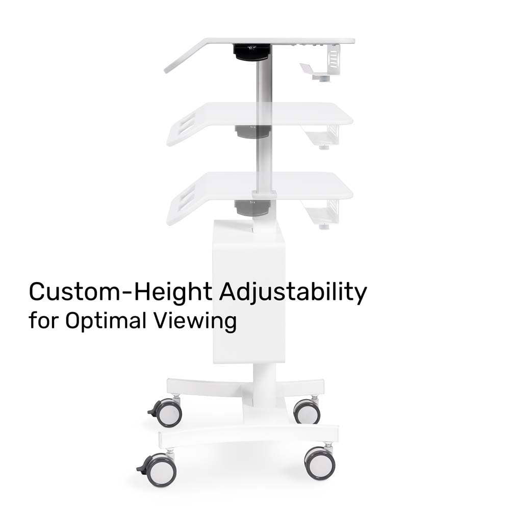 Luxor Vitalize Adjustable Height Laptop Cart with Storage