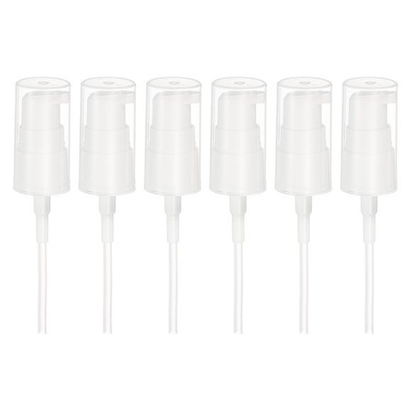 Uxcell 6Pcs Botellas dispensadoras con bomba, bombas de plástico para fundación, reemplazo de tapa para tamaño de cuello de rosca 18/410