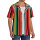 thumbnail image 2 of Fotbe Mexican Serape Blanket Stripes Camisa Estampada de Manga Corta para Hombre, Casual de Verano, Estilo Playero, Sin Arrugas-Medium, 2 of 5